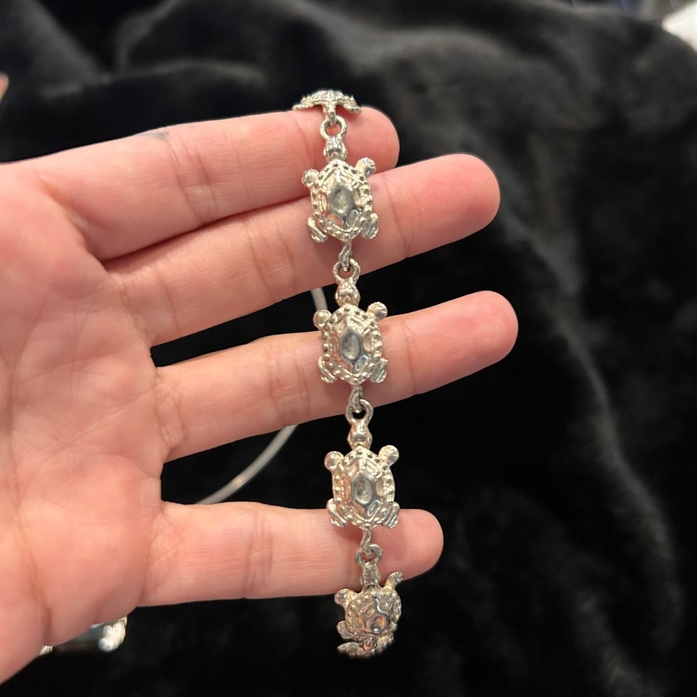 Charming Silver Turtle Bracelet - image 1